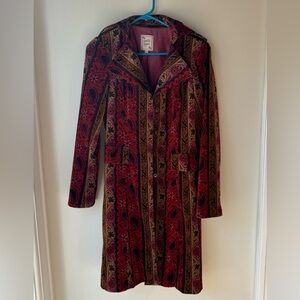 Nanette Lepore velvet long blazer patterned